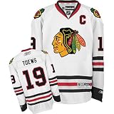 NHL Chicago Blackhawks #19 Jonathan Toews Reebok Edge Premier Player Jersey (White, Medium)