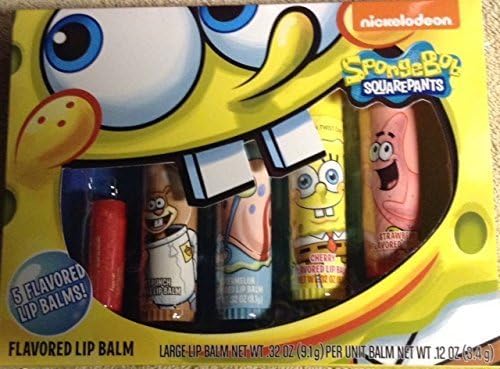 Nickelodeon Sponge Bob Square Pants 5 Flavored Lip Balms,0.32OZ