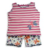 Mis Tee V-us - Girls Sleeveless Short Set, Pink, White, Blue (Size 4/5)