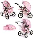 Tako Voyager in pink & cream - foldable 2 in 1  pram &  pushchair /comes with raincover, footmuff, baby bag, carrycot