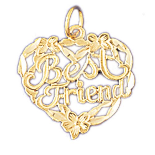 51fYyG%2BKZ L 14K Gold Best Friend Pendant 1.3   Gram(s)