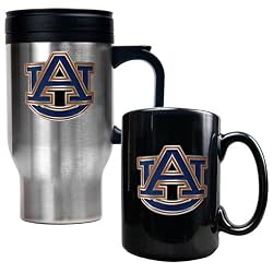 Auburn Tigers NCAA Stainless Travel Mug And Ceramic Mug Set by Great American Products