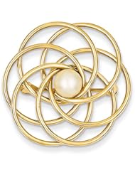 14k Gold Freshwater Cultured Pearl Pin