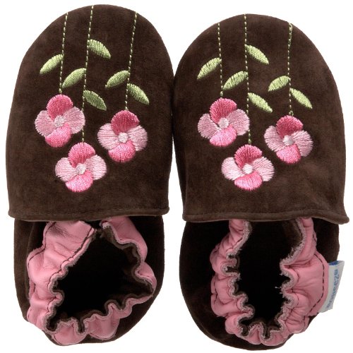 Robeez Soft Soles Kids' Pinwheel Flowers Shoe,Expresso,6-12 Months (2.5-4 M US Infant)