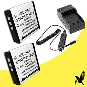 Two Halcyon 1400 mAH Lithium Ion Replacement Battery and Charger Kit for Kodak Easyshare V1233 12.1 MP Digital Camera and Kodak KLIC-7004