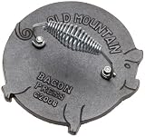 Old Mountain Pre Seasoned 10146 Pig Shaped Bacon / Grill Press, 7 1/2 Inch Diameter