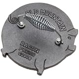 Old Mountain Pre Seasoned 10146 Pig Shaped Bacon Grill Press, 7 1 2 Inch Diameter by Old Mountain