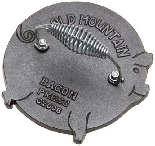 Old Mountain Pre Seasoned 10146 Pig Shaped Bacon / Grill Press, 7 1/2 Inch Diameter