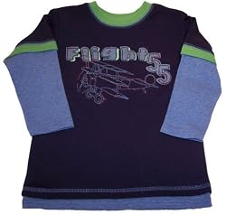"Good Lad Toddler Blue ""Flight 55"" Long Sleeve Knit Shirt"