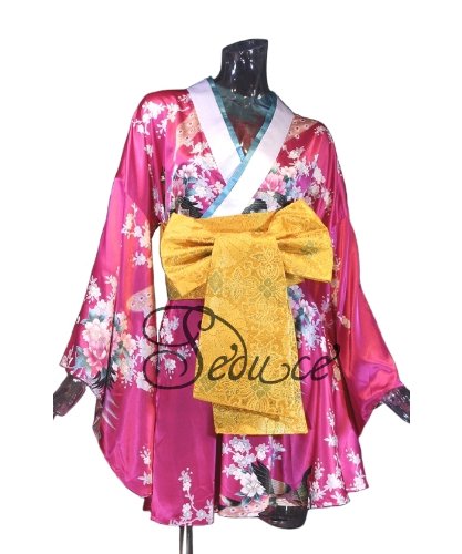 Cover image : ドレス着物ドレスミニドレス和柄長帯豪華ゴージャスミニフレアードレス浴衣舞台コスプレパーティードレス海外の方土産ピンク20080153