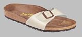 Birkenstock Sandal Madrid from Leather in pearl white metallic with a narrow insole