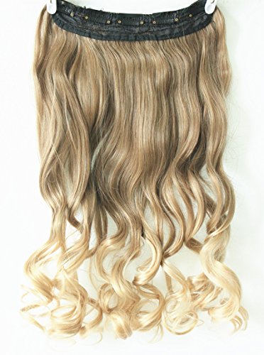 3/4 Full Head Clip in Hair Extensions Ombre One Piece 2 Tones Wavy Curly