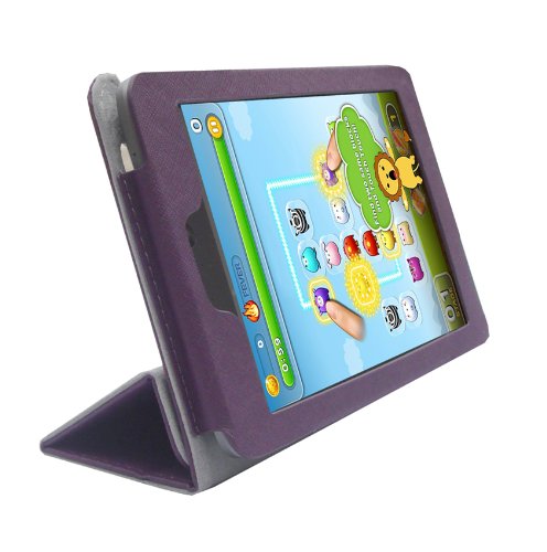 iShoppingdeals - for HP Slate 7 HD 3400US PU Leather Folio Cover Case, Purple