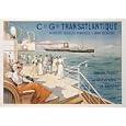 Cie. Gle. Transatlantique by Ernest Louis Lessieux. Art Print Poster 38 inches width by 29.5 inches height. Highest Quality Art Poster Print