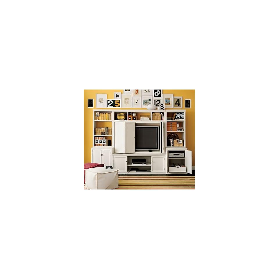 Pottery Barn Logan Media System With Bridge Closed Tv Cabinet On