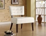 Accent Chair in White Bi-cast Vinyl of Warner Collection by Homelegance