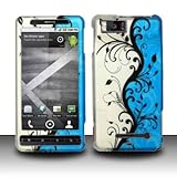 Rubberized Blue Silver Black Vine Snap on Design Case Hard Case Skin Cover  ....