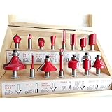 超硬チップ トリマー ルーター ビット 汎用セット 硬質炭素鋼 YG8 (15, 赤)