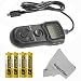 Professional Timer Remote Control Shutter for FUJIFILM FinePix HS20 S100FS S9000 S9100 S9500 S9600 Cameras + 4 AAA Alkaline Batteries + Premium MagicFiber Microfiber Cleaning Cloth