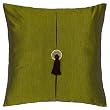 Decorative Handmade Olive Green Thai Silk Cushion Cover / Pillow Sham