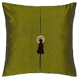 EXP Decorative Handmade Olive Green Thai Silk Cushion Cover / Pillow Sham