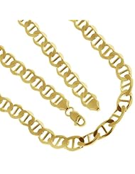 925 Solid Sterling Silver Mariner Chain 20 Inches 6 mm 14K Gold Plated 23 Grams