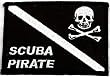 Scuba Pirate Patch Embroidered Iron On Diving Jolly Roger Skull Crossbones Emblem Souvenir