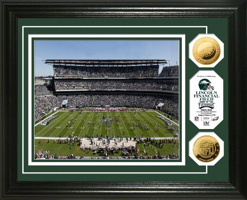 Highland Mint NFL Philadelphia Eagles Lincoln Financial Field 24KT Gold Coin Photomint