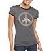 Realitee Women's Short Sleeve Peace Rhinestuds Scoop Tee