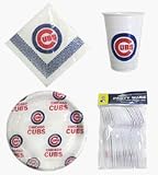 Chicago Cubs 96 Piece Party Pack / Plastic Dinnerware Set