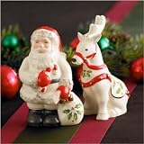 Lenox Holiday Santa & Reindeer Salt & Pepper Set