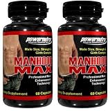 2 Bottles of Manhood Max Male Enhancement Penis Enlargement Pills - 120 Capsules