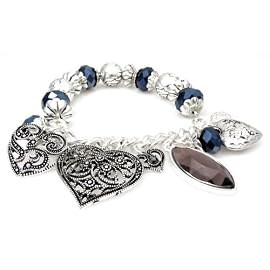 Heart Charm 7 Inch Stretch Bracelet