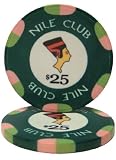 25 $25 Nile Club 10 Gram Ceramic Casino Quality Poker Chips