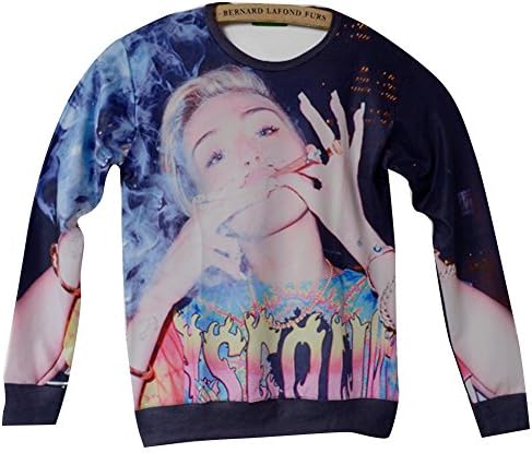 Unisex Swag 3D Sweater Smoke Miley Cyrus Sweatshirt T Shirts (S)