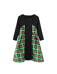 Elbow Length Sleeves Cotton/Polyester Vintage General Print Club Dress/Party Dress/Tunic/Mini Dress 