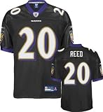 Ed Reed Jersey: Reebok Authentic Black #20 Baltimore Ravens Jersey