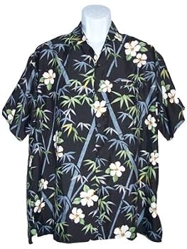 Men's Hawaiian Shirt-Bamboo Shoots on Black