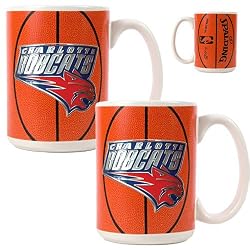 Charlotte Bobcats NBA 2pc Ceramic Gameball Mug Set - Primary Logo by Great American Products