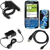 iNcido Brand Samsung Replenish M580 Combo Blue Flower Protective Case Facep ....