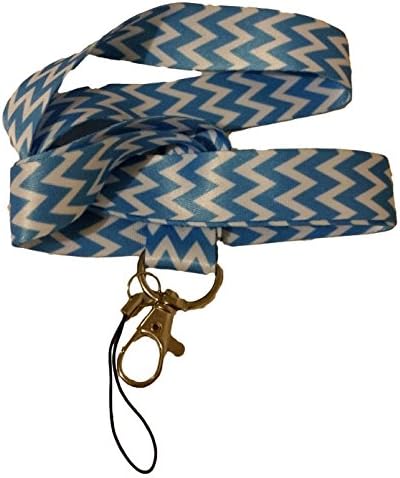 USA ACCESSORIES Blue White Chevron Wave ID Badge Lanyard