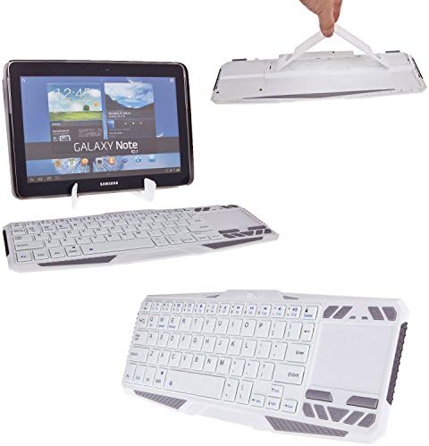Cooper Cases(TM) Touchpad K5000 Lava Ivory S / M Tab / QPAD e704 Tablet Bluetooth Keyboard Dock with Touchpad in White (US English QWERTY Keyboard, 64 Laptop-Style keys, Hidaway Kickstand for Hands-Free Display Support)