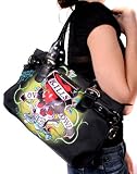 Ed Hardy - ED HARDY Kristine Purse Handbag Bag Satchel Love Kills Slowly Black