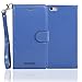 Navor Protective Flip Wallet Case for iPhone 6S Plus & iPhone 6 Plus [5.5 inch] - Hot Blue (IP6PHB)