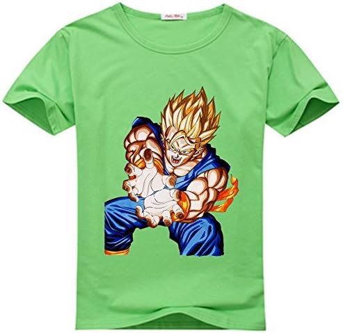 Xuemei Lin Little kids Dragon Ball Z Green T-shirts Size XL(7Y,Chest:72CM)