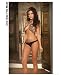 Microfiber thong w/leopard print chiffon sash image 1