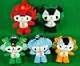 Official Beijing 2008 Olympics Teddy Bear Mascot Plush Toys (Box Set of 5)