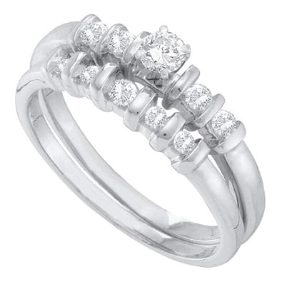 Cheap Girls Jewelry 0.42CT DIAMOND ROUND CENTER BRIDAL SET For Sale