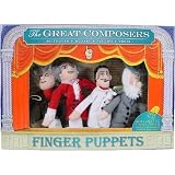 Great Composers Set of 4 Finger Puppets with Magnet