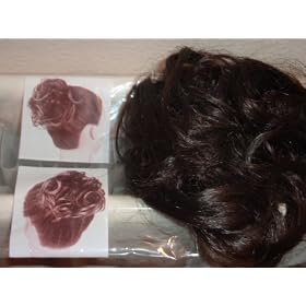 Hair Piece Bun Extension scrunchie Med /Dark brown